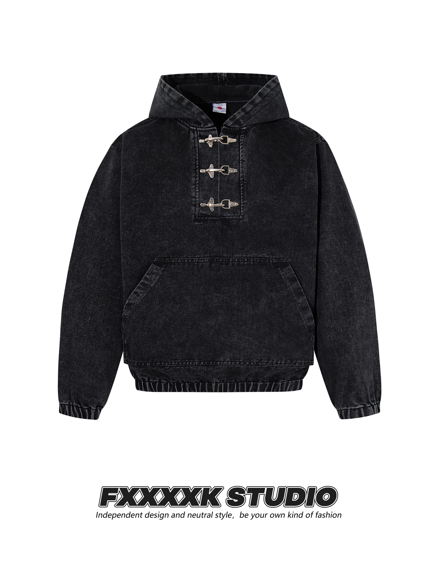 

Оригинальная винтажная американская джинсовая куртка с капюшоном FXK для мужчин, в стиле High Street, из хлопка, с длинными рукавами, повседневная верхняя одежда