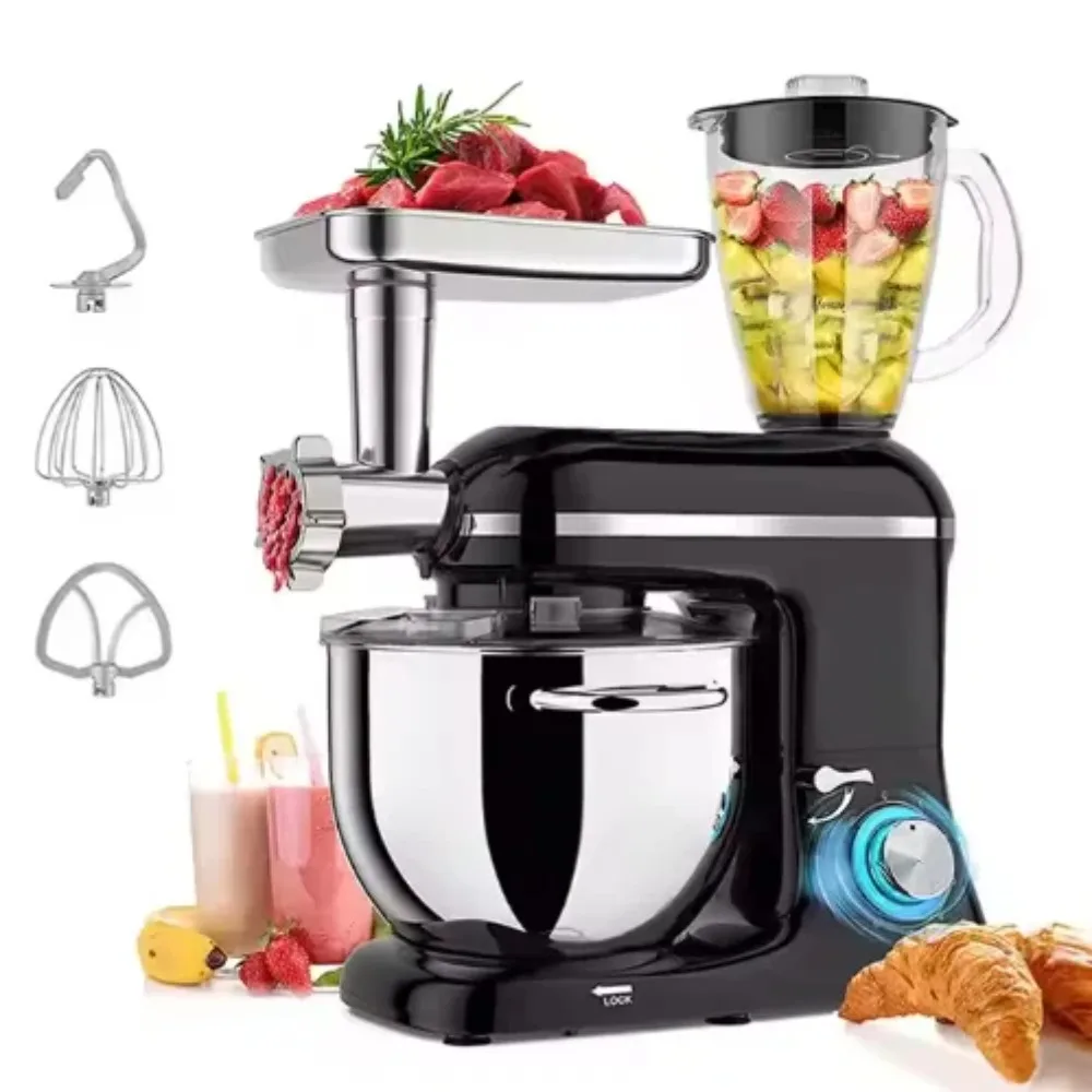 Home Kitchen 8‑Liter Planetary Stand Food Mixer, Electric Dough Kneading Mixing Machine for Cake Bread Baking + Food Processing