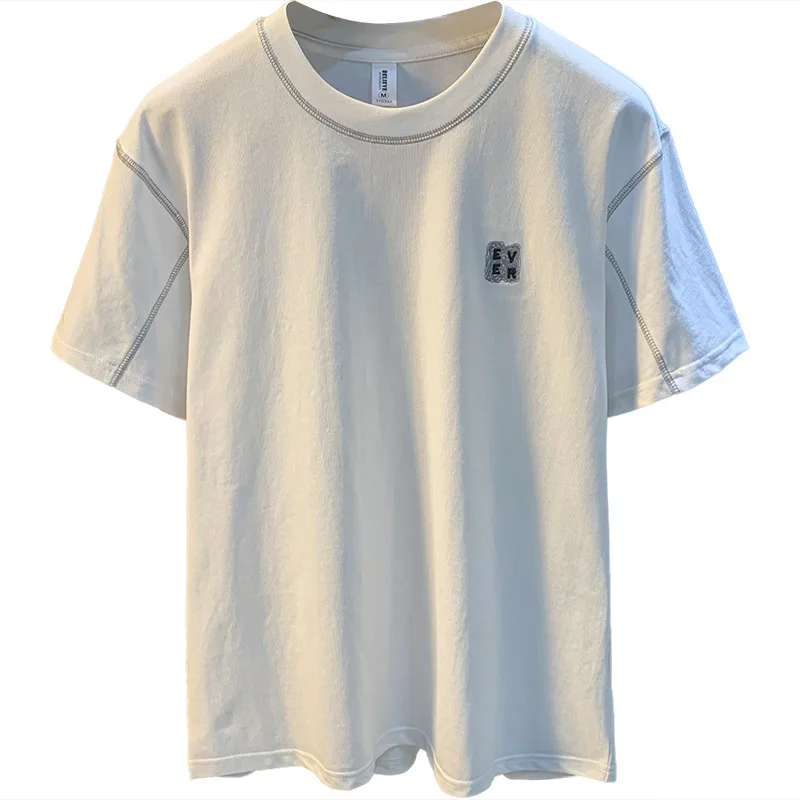 2025 Short sleeved Men's Summer Thin Style Minimally Printed High end T-shirt Large Loose Comfortable Trendy Top