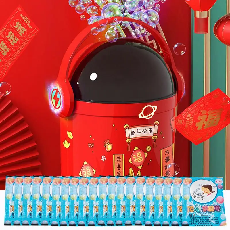 Astronaut Bubble Machine Lunar New Year Firework Light Up Bubble Machine Toys Year Of The Dragon Glowing Automatic Bubble