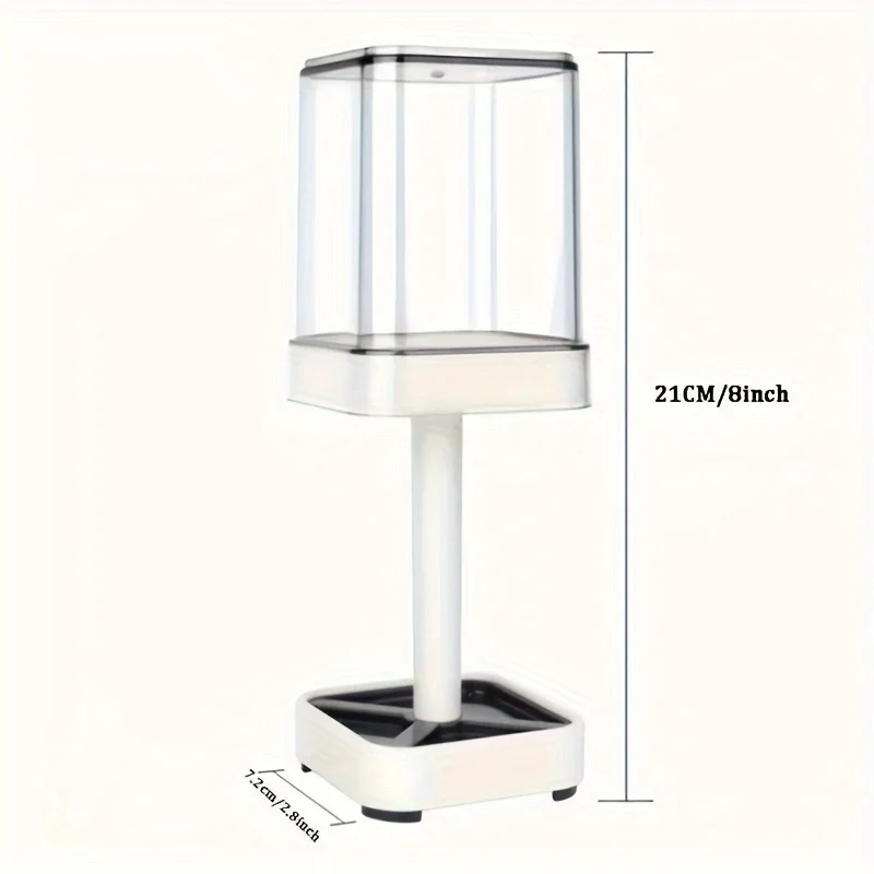 حامل فرشاة الأسنان مع كوب/غطاء يحتوي على 3 فتحات، متوافق مع فرشاة الأسنان التقليدية، ويمكن تخزين معجون الأسنان