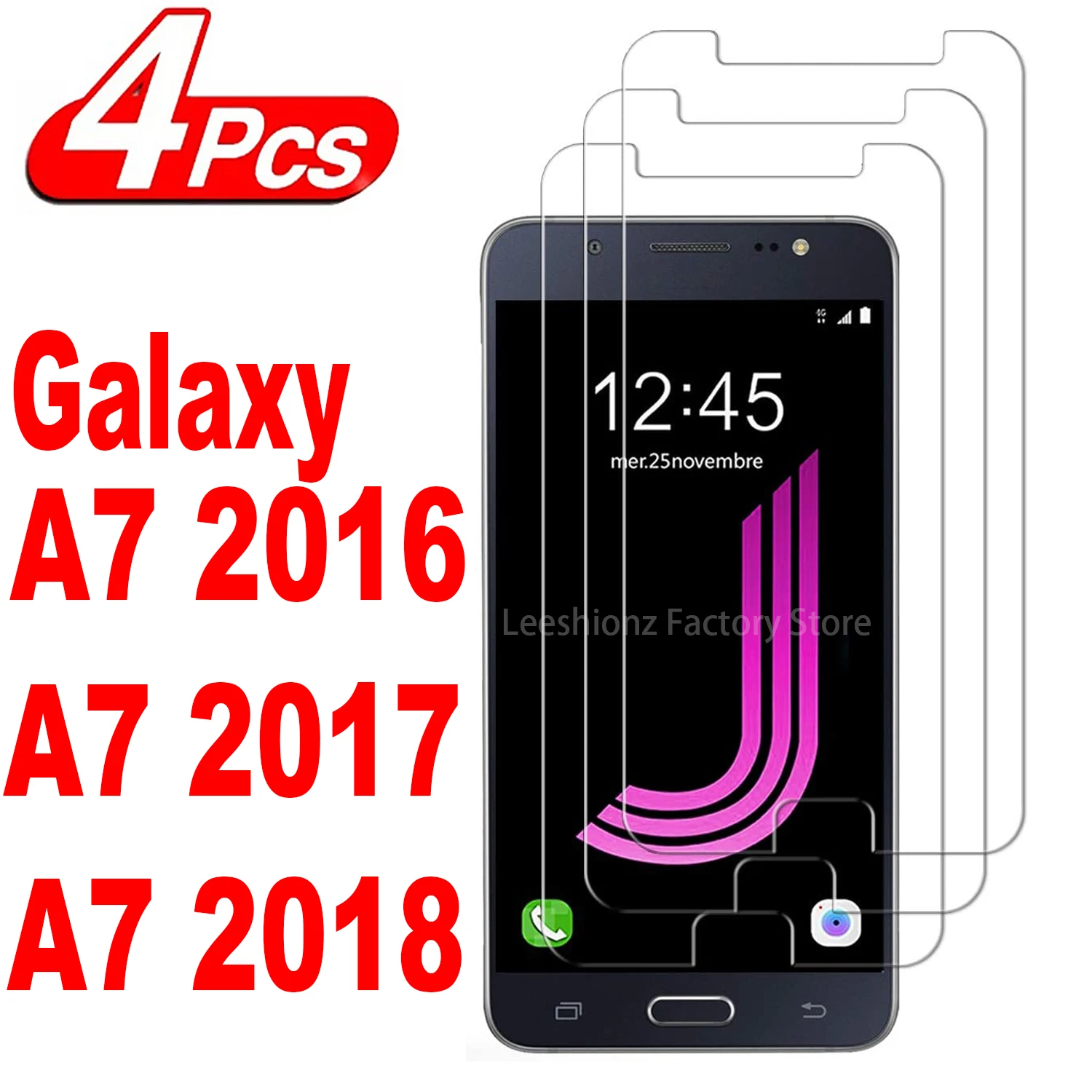 2/4Pcs Screen Protector Glass For Samsung Galaxy A7 2016 2017 2018 A710 A720 A750 Tempered Glass Film