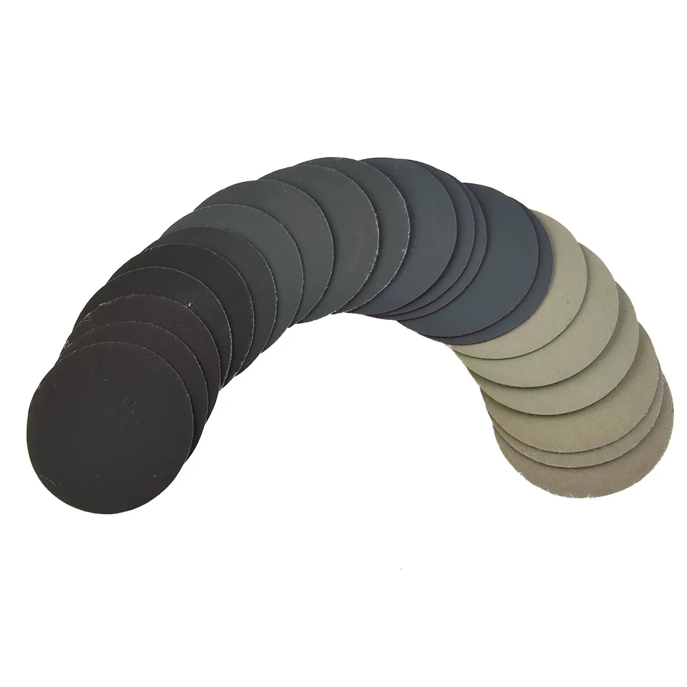 

25Pcs 2 3 4 5 6inch 1000/1500/2000/3000/5000Grit Wet Dry Sanding Discs Sandpaper For Grinding And Polishing Of Automobiles