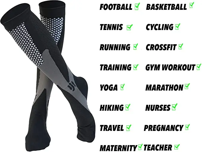 2/3/4 Pairs Compression Socks Knee High Sports Socks Medical Nursing Stockings Varicose Veins Socks Outdoor Cycling Socks