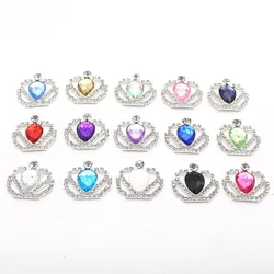 5Pcs 30 * 33MM rhinestone metal crown accessories Diy wedding dress headwear gift box accessories