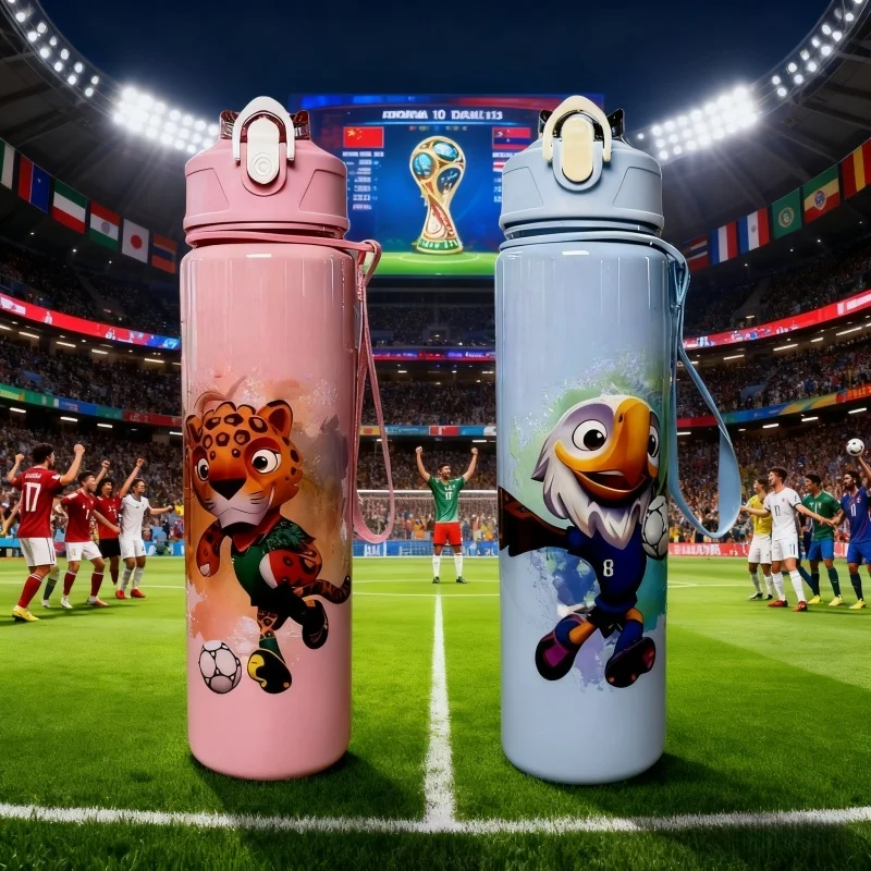 

750ml Cartoon Tige r& Eagle Water Bottle – Unisex, Perfect for Passionate Match Celebrations, Versatile for Outdoor Sports