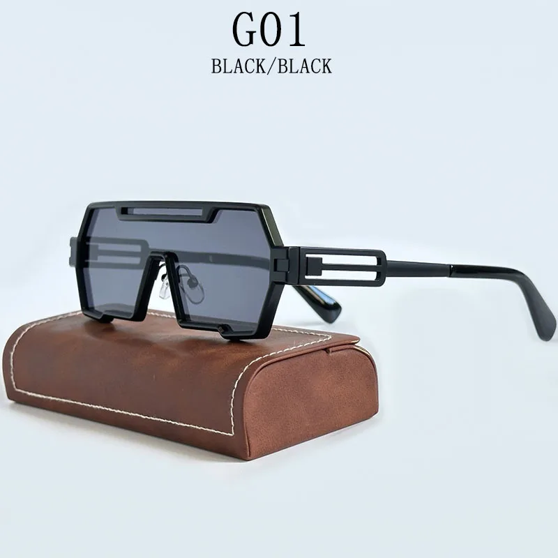 Heavy Metal Steampunk Sonnenbrille Für Männer Platz Vintage Punk Mode Gläser Retro Gafas De Sol Hombre Lunette De Soleil Homme – Detail 3