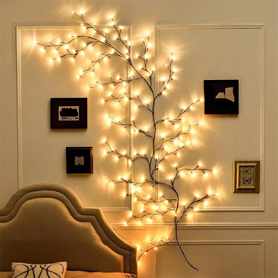 

Thrisdar 7.5ft 144LED Willow Vine Light 8 Modes Lighted Tree Branch Lights Garland Flexible Wall Birch Tree Fairy String Lights