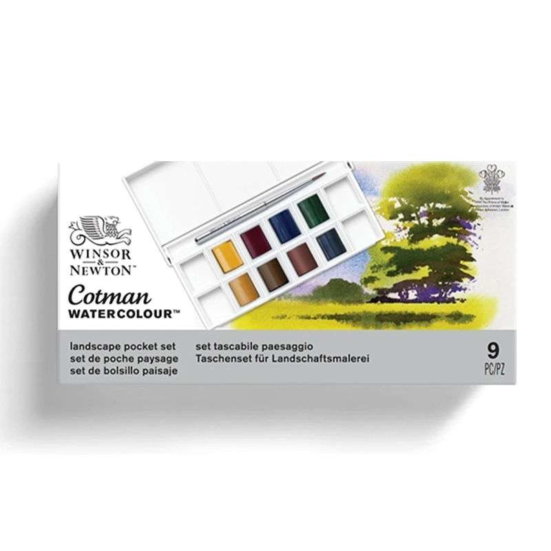 

Winsor Newton Cotman Solid Watercolor Paint Portable Travel Half Pan Paint Pigment Metal Sky Landscape Water Color Paints Set