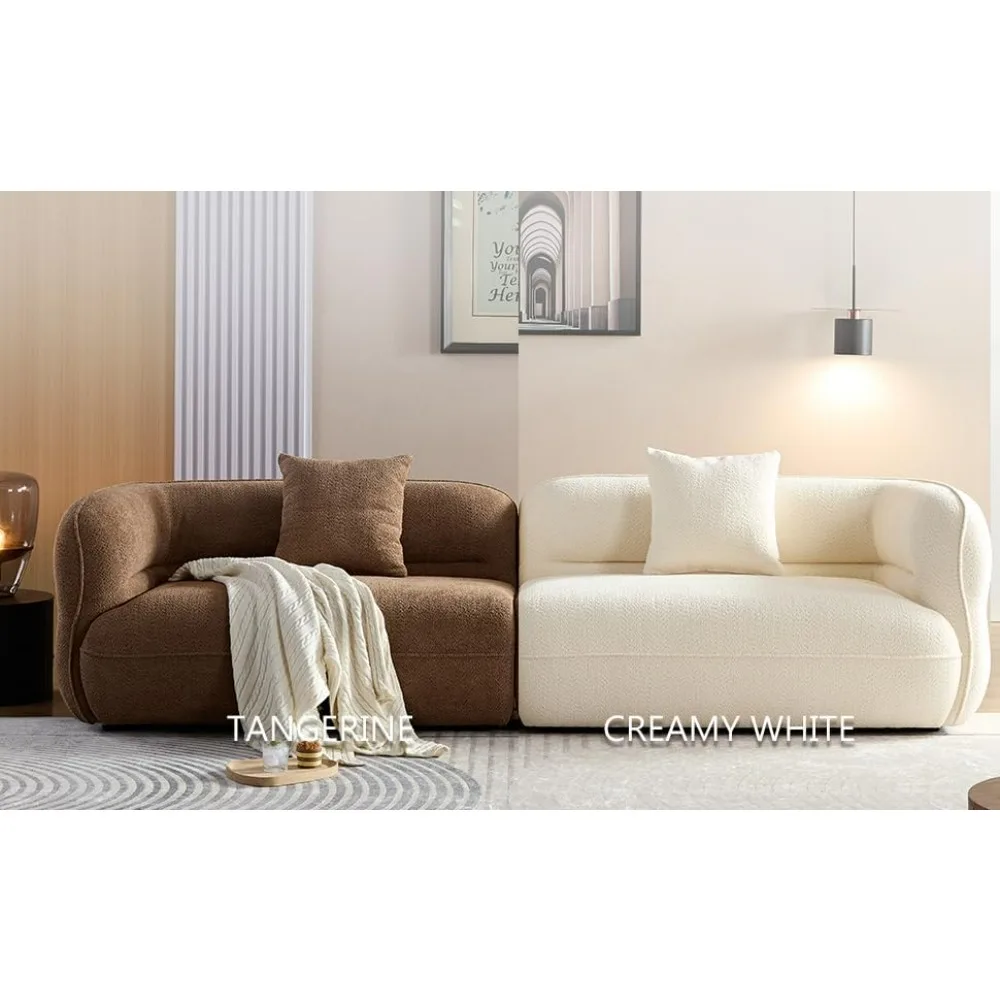 sofa.110'Modern Curved Sectional Sofa, Bread Shape Design,Upholstery Boucle Sofa Couch with Pillows,Luxury Sofa Couch for Living