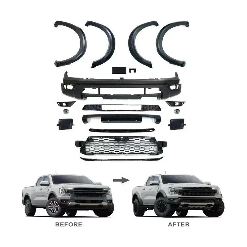 

Pickup Front Bumper Facelift Full Kit Upgrade Conversion Kit Accessories for Ranger T9 to Raptor