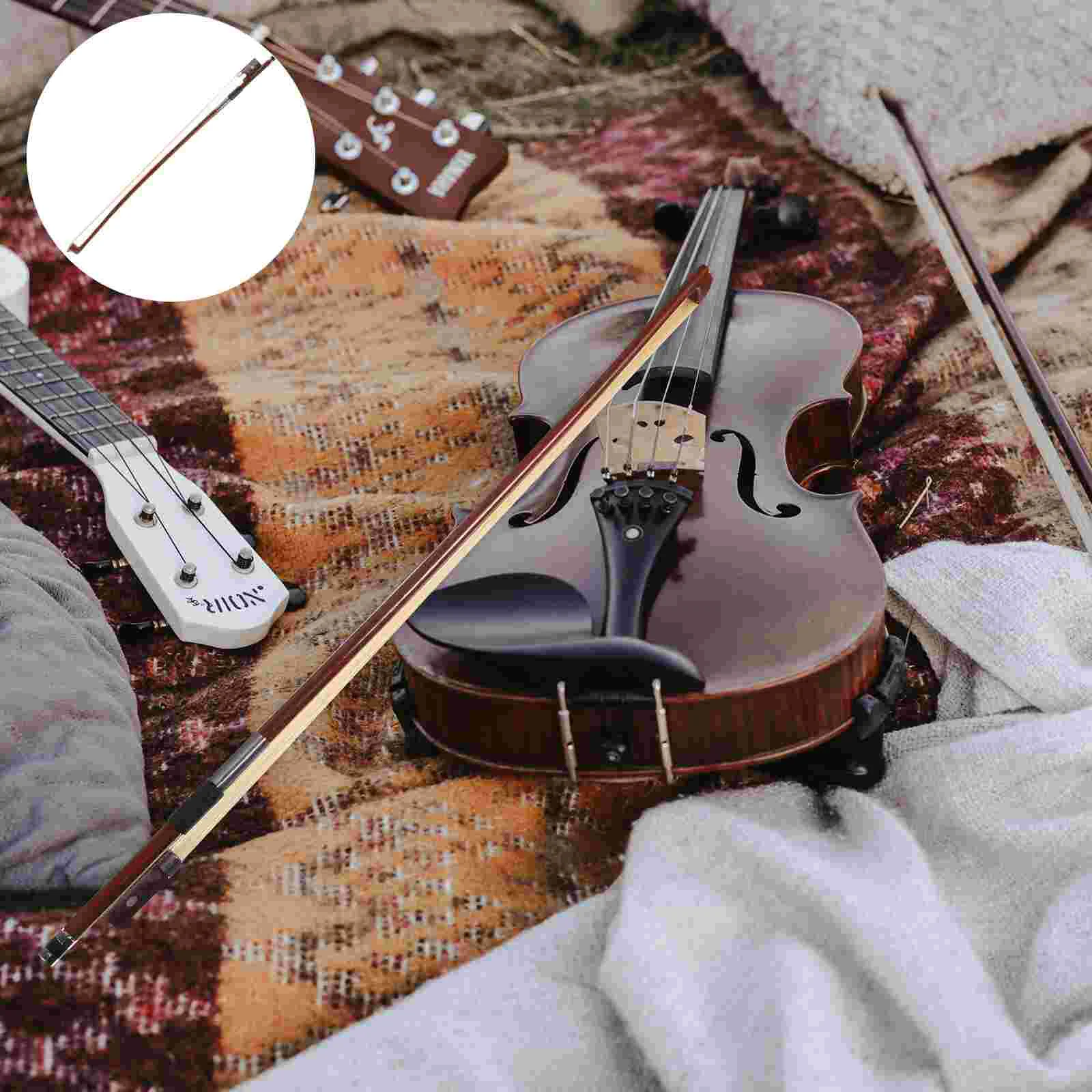 Violin Bow Uke Violen Bows Toy Wlectric Wood Musical Practice Instrument Accessory Student