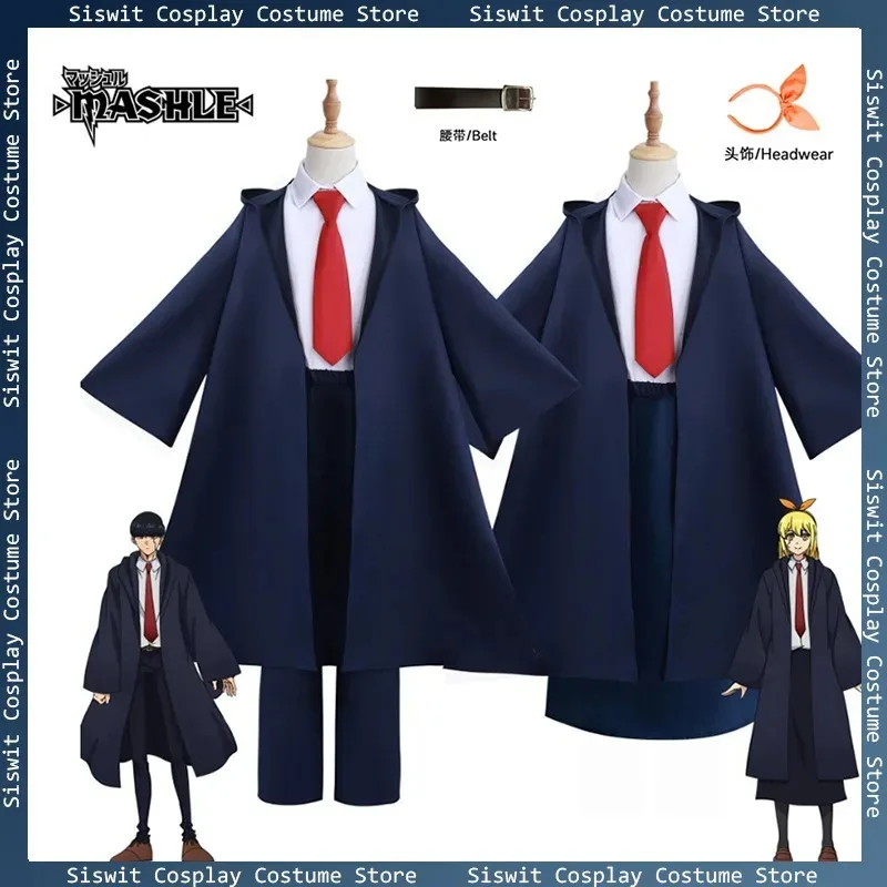 

Anime Mashle: Magic and Muscles Cosplay Costume Magic Academy Uniforms Blue Robe Full Set Holiday Party Carnival Dress Up Outfit