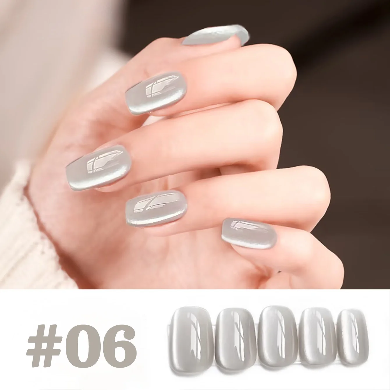 ZH 12ML 秋の歌う猫目ネイルポリッシュ接着剤 新しい秋冬ホワイトニングガラスビーズ磁器ホワイトクリスタルネイル