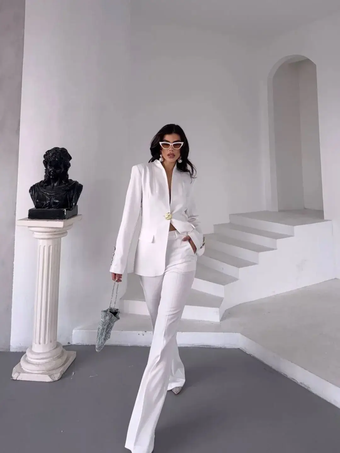 Customized Fashion Women Wedding Pants Suits 2 Pieces Formal Long Sleeve Weddding Wear Prom Birthday Party Outfits