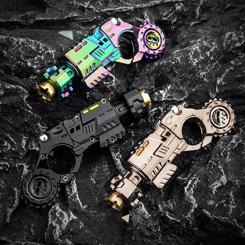 shell-ejecting-alloy-toy-pistol-set-stress-relief-fidget-sensory-toy-mini-finger-spinning-top-edc-desk-gadget-gift-for-teen-boys