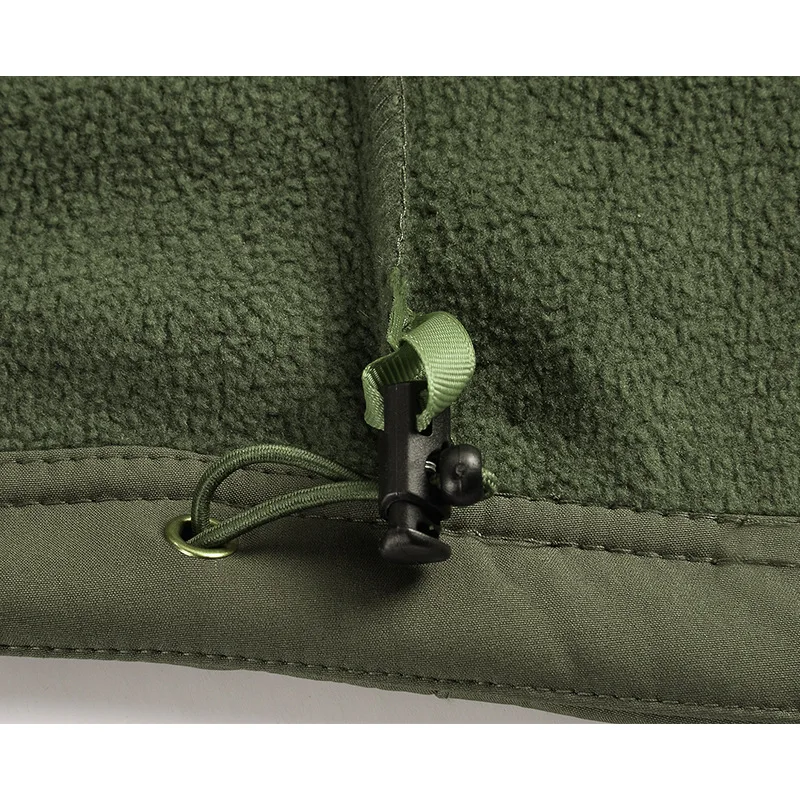 Herren Taktische Softshell-Jacke Militär Winddicht Wasserdicht mit Kapuze Fleece-Gefüttert Warme Oberbekleidung für Outdoor Jagd Wandern Camping – Detail 11