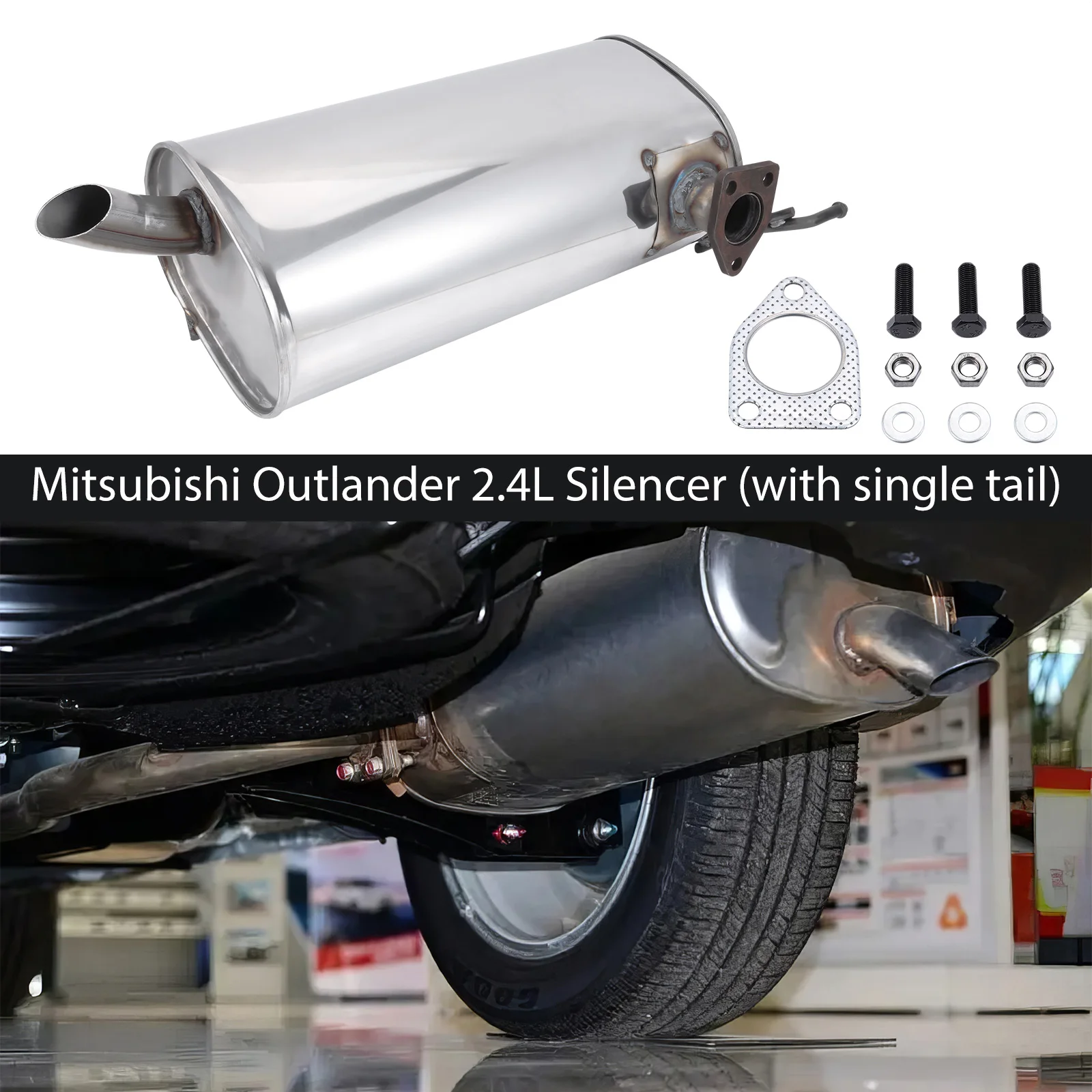 

FOR 2014 2015 2016 2017 2018 Mitsubishi Outlander 2.4L Muffler (with Single Tail) New USA