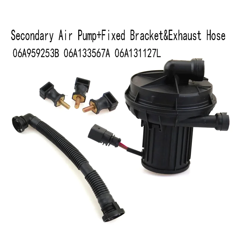 

A77Q-Secondary Air Pump+Fixed Bracket&Exhaust Hose Parts For Passat B5 Golf MK5 6 Bora A4 A6 06A959253B 06A133567A 06A131127L 1