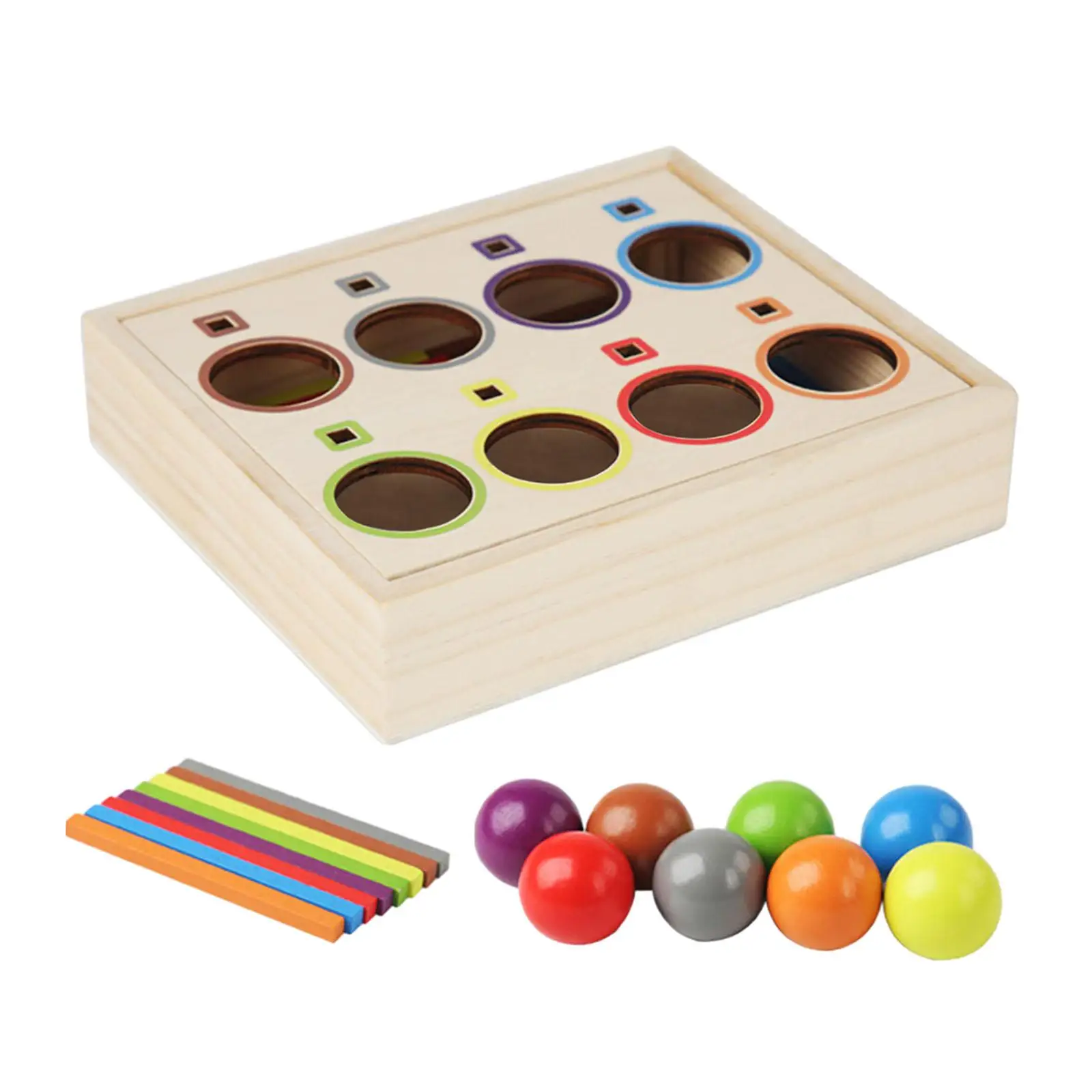 Caja de juegos de clasificación Montessori, juguete sensorial de madera para el desarrollo de niños, habilidades motoras finas, regalos de vacaciones