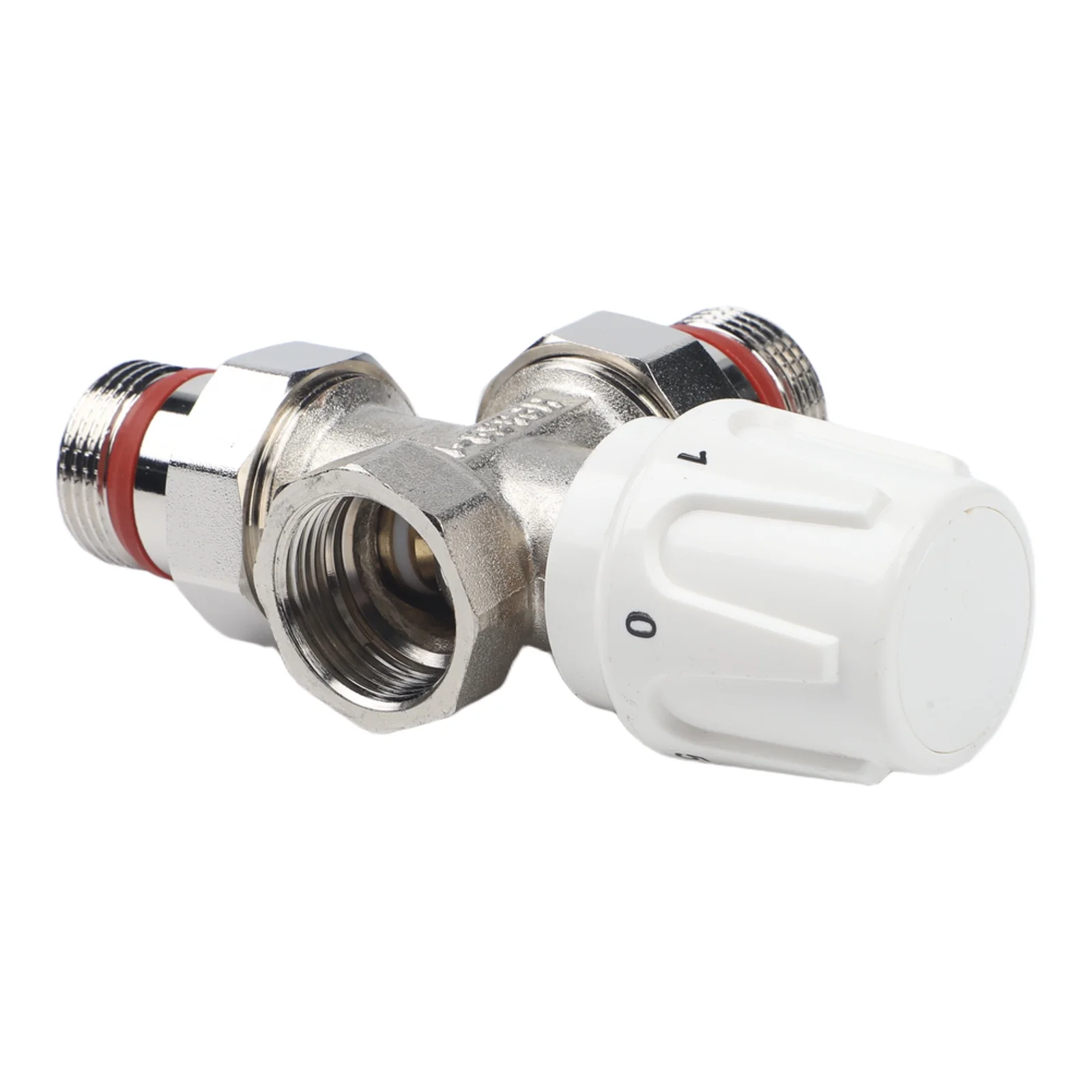 Home Heating Silver White Thermostatic Valve Radiator Thermostat Temperature -20 C To 120 C Thickened Valve Body