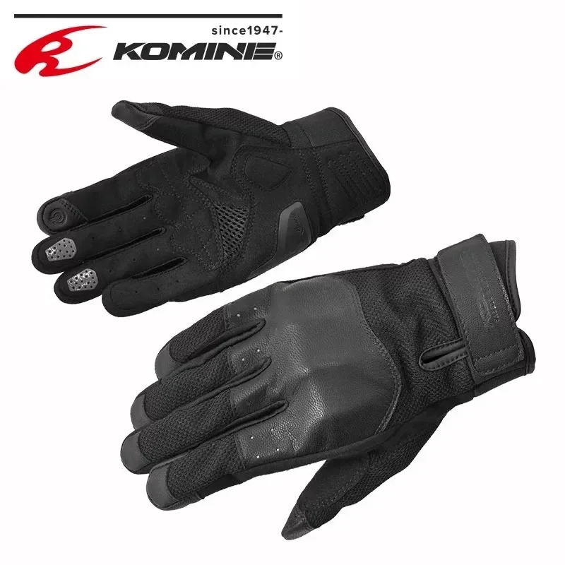 

KOMINE Motorcycle Gloves Men and Women Summer Retro Sheepskin Mesh Protection Short Locomotive Riding Protective Gloves GK-2563