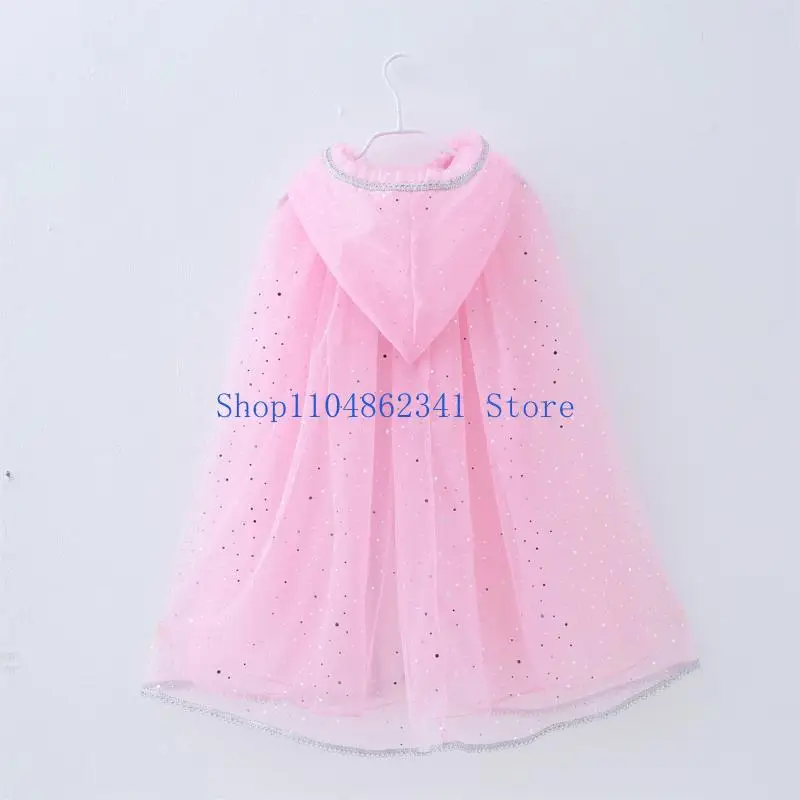 5asd Girls Sequins Princess Cloak Hooded Halloween Costume Cosplay Fancy