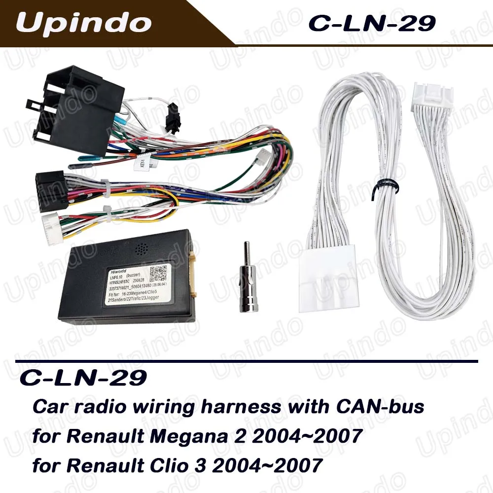 

Жгут проводов головного устройства Android с шиной CAN для Renault Megane 2 2004-2007 Clio 3 2005-2014, радиокабель Plug & Play
