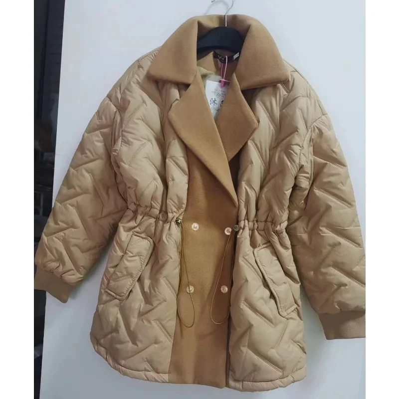 Women Down Cotton Coat Winter Jacket Female Mid Length Version Parkas Slim Fit Large Size Outwear Casual Fashion Overcoat 2023