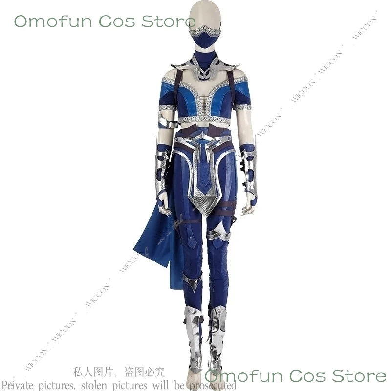 Kitana Cosplay Mortal Costume Sexy Women Crop Top Pants Full Set Warrior Ninja Uniform Suit Halloween Carnival Party Kombat 1