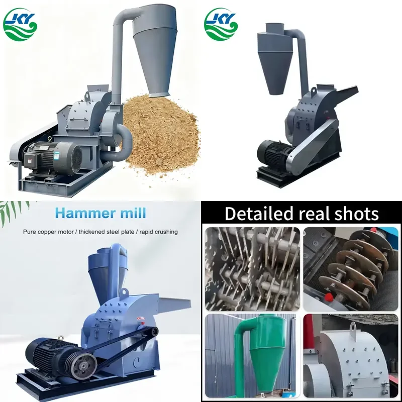 2026 CE Hammer Mill Sawdust Making Wood Crusher Machine with Cyclone /shredder Wood Waste Crusher Machine to Make Sawdust