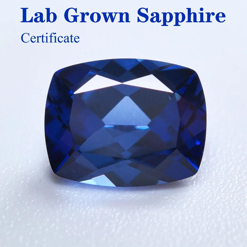 

Lab Grown Sapphire Long Pillow Shape Royal Blue VVS1 Selectable AGL Certificate for Charms Beads Diy Jewelry Making Materials