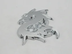 3D Chrome Two Pair Dragons Decal Badge Logo Car Sticker For Truck All Over Decorations