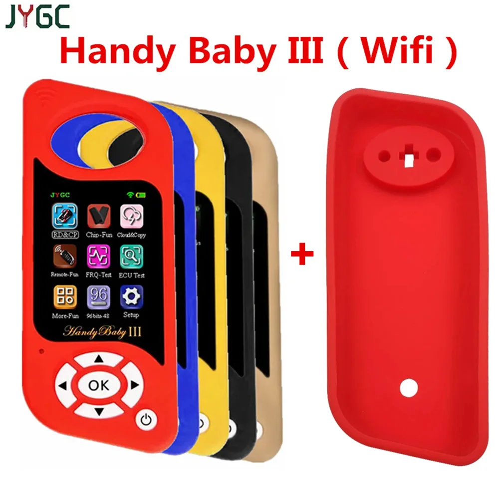 JYGC Handy BabyIII Car Keys Chip Copier Auto Key Programmer Free G/96bit 48 for 4D/46/47/48/G/King/Red Chips with Silicone Case