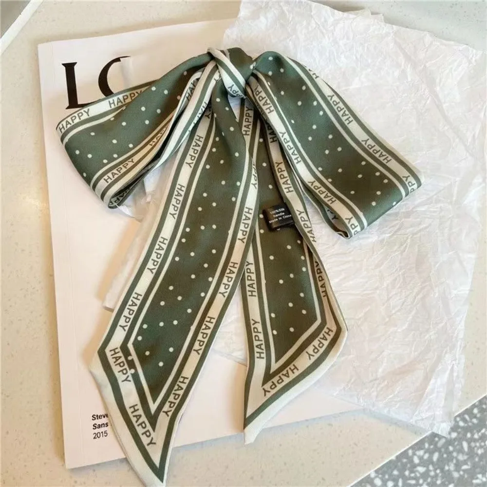New Multi-Function Thin Scarf Letters Print Decorative Neckerchief Hair Tie
