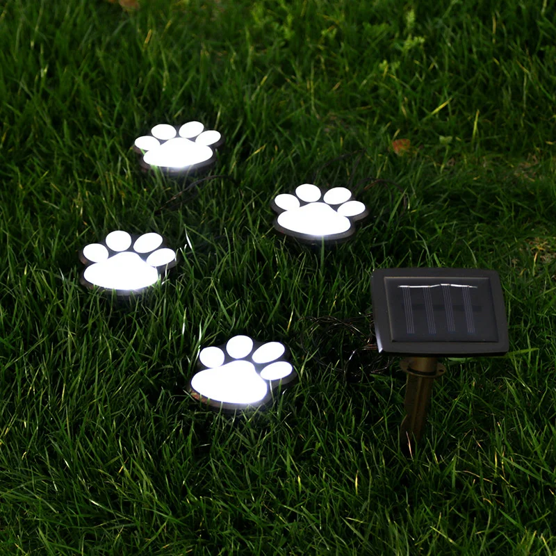 La nuova luce solare a LED per zampa di cane, decorazione da giardino impermeabile per esterni, luci da prato impreziosite