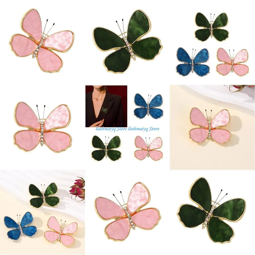 

573B Элегантная брошь бабочки, украшенная кристалсом сплавным материалом стильные украшения
