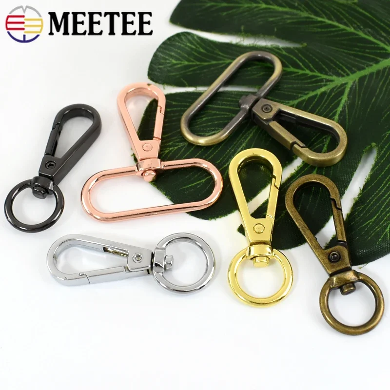 10Pcs Meetee 13-50mm Metal Lobster Clasp Swivel Handbag Buckle Bag Webbing Connector Trigger Snap Hook DIY Hardware Accessories