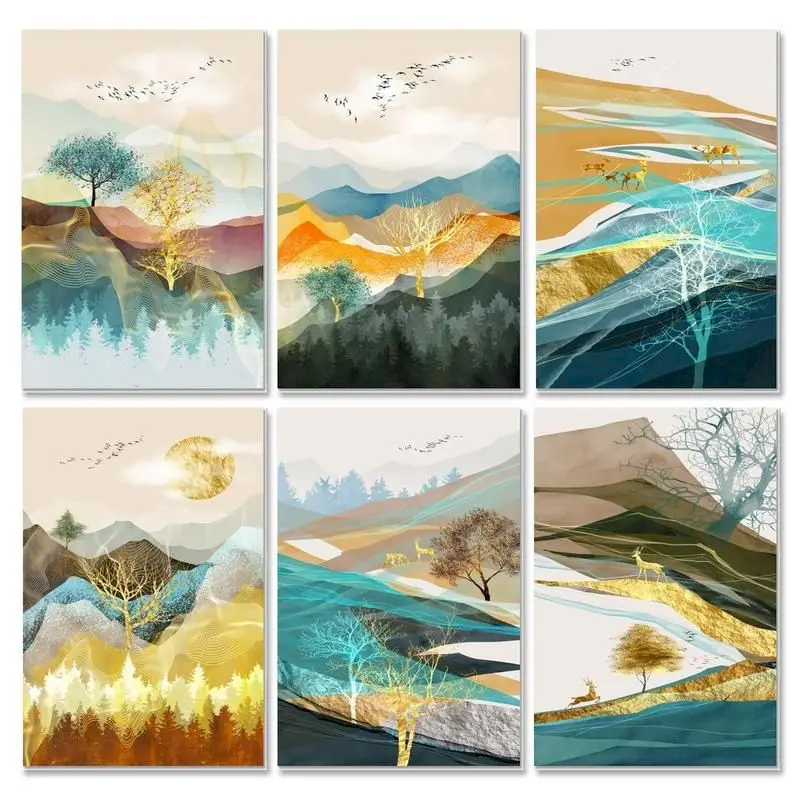 

GATYZTORY Mountain Painting By Numbers Kits Abstract Paint By Numbers With Frame Landscape Canvas Painting DIY For Unique Gift