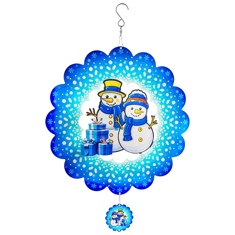 

Wind Spinners 3D, Christmas Hanging Wind Spinner For Christmas Decor, 12Inch Yard Art Decorations Snow Man For Christmas-AT81