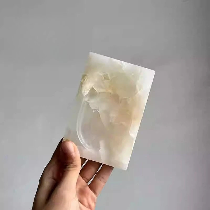 

Modern Minimalist Natural Jade Soap Dish, Bathroom Soap Holder for Villa, Hotel & Homestay
