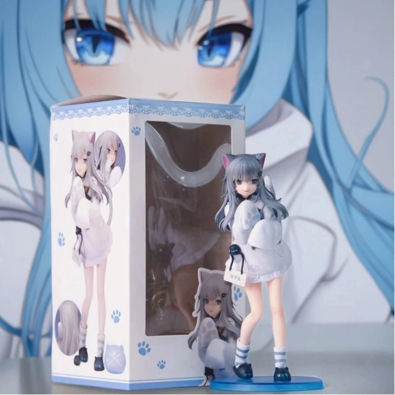 Orelha de gato fofa linda menina ídolo virtual pintura original meow meow gato senhora figura animação ornamento de chassi bidimensional