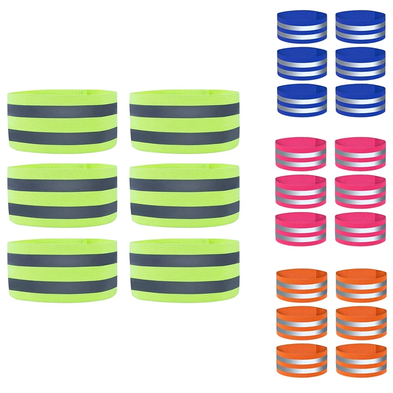 Set Of 6 High Visibility Reflective Tapes, Safety Armband