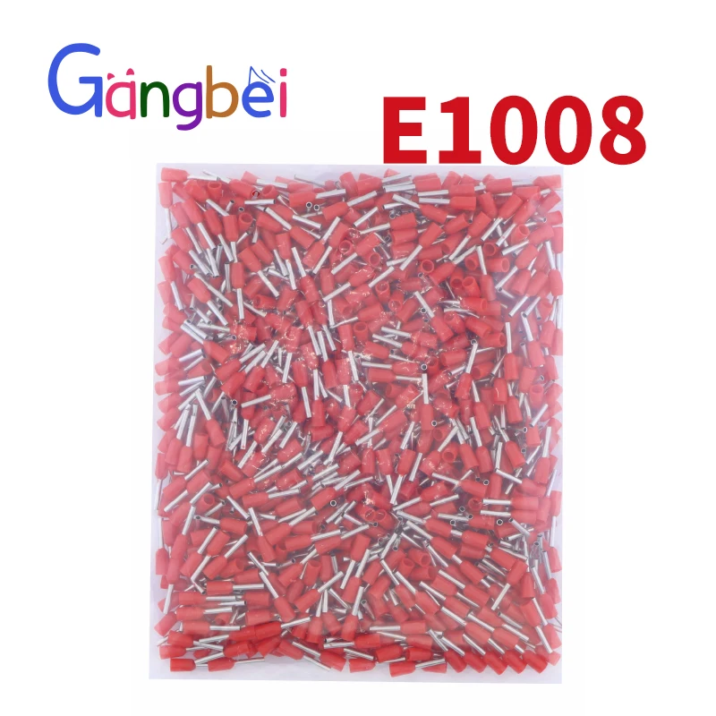 

red E1008 Wire Copper Crimp Connector Insulated Cord Pin End crimp Terminal 18AWG 1mm