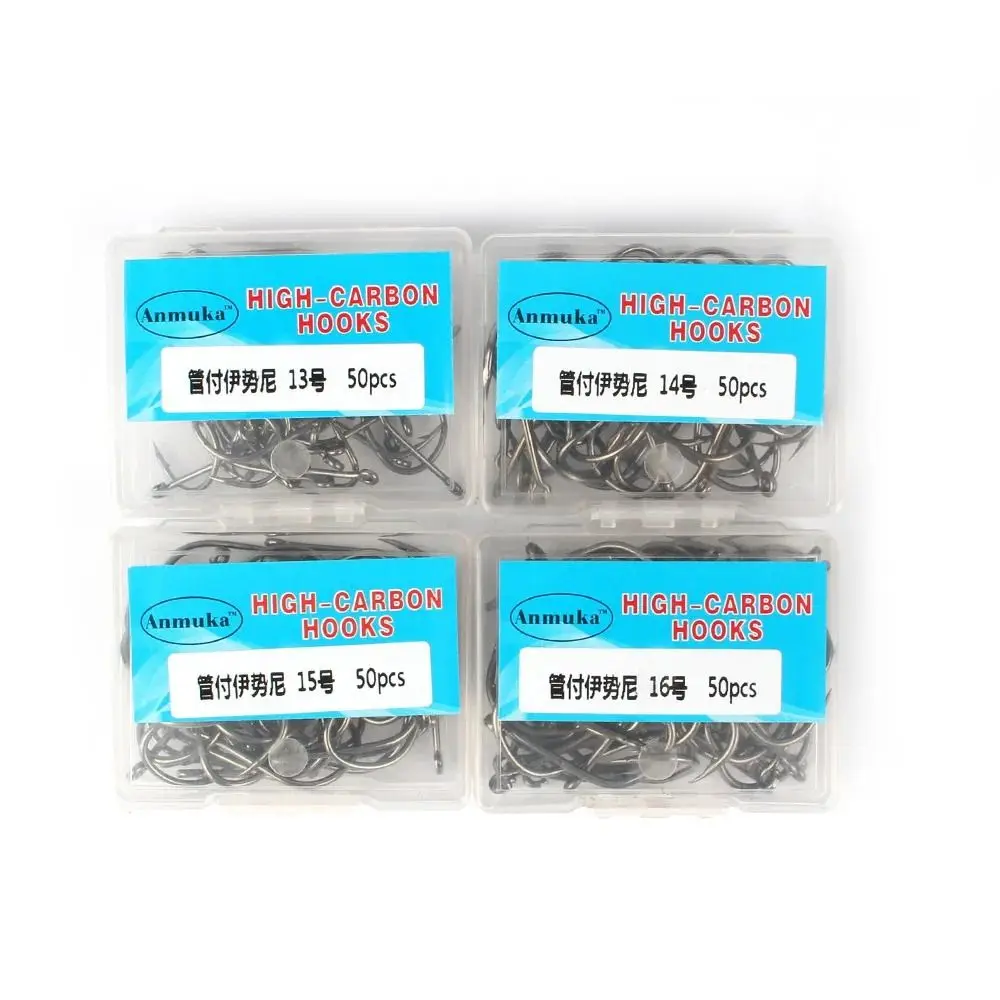 50/100 Pcs High Carbon Steel Barbed Fishing Hooks with Barb Flat Metal Barbed Hooks Flexible Strong Hand Fishing Hooks