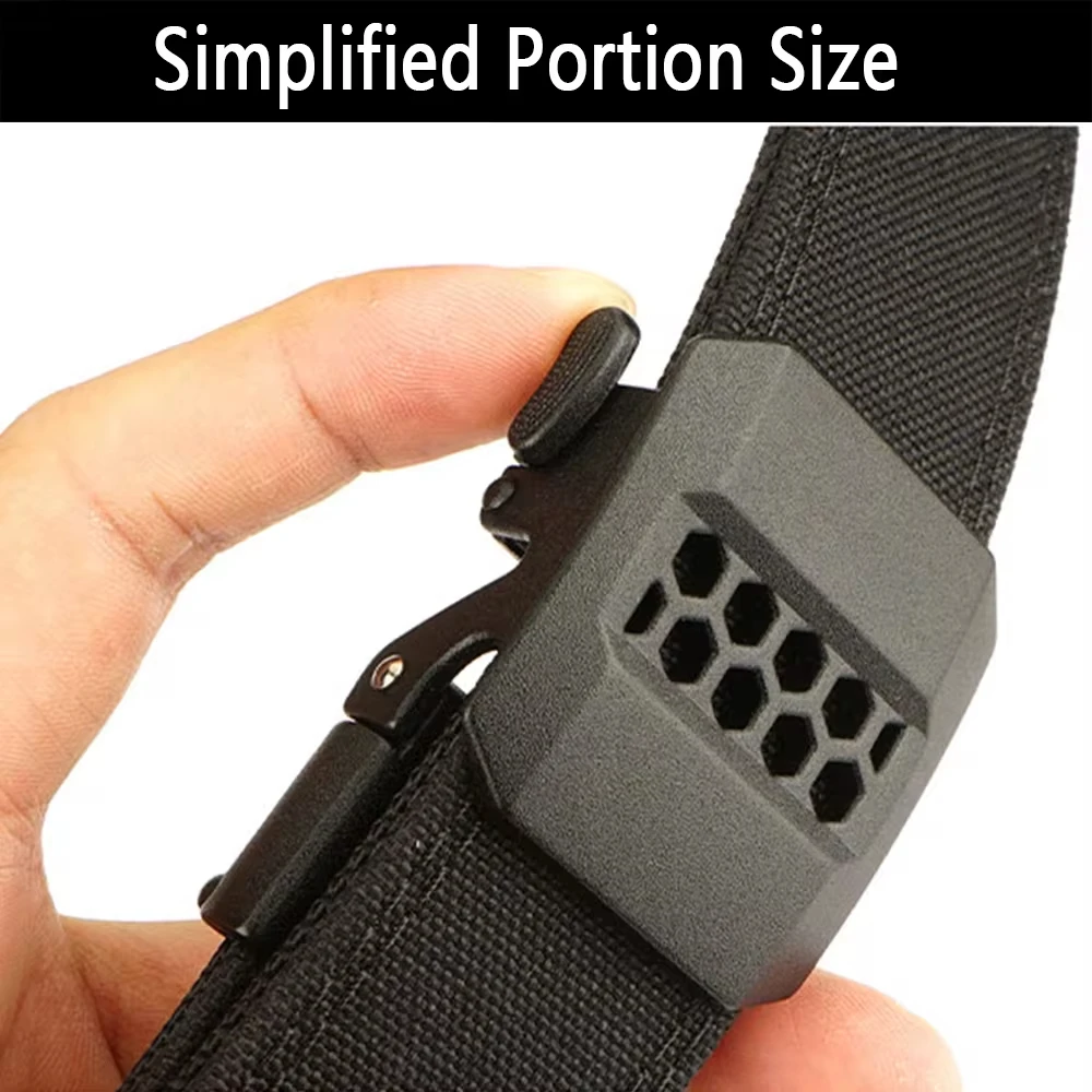 TUSHI Brand Double layered thickened tactical belt men\'s outdoor nylon 3.8 wide upgraded automatic buckle gun belt