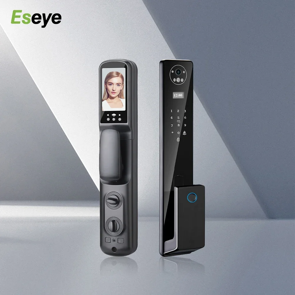 Eseye-cerradura Digital inteligente para puerta, dispositivo de cierre con Wifi, tarjeta de código, desbloqueo de teléfono inteligente, huella dactilar, escena facial, para casa inteligente, Tuya, 2024