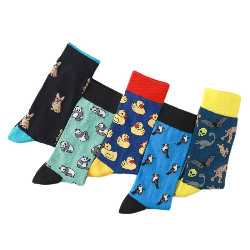 2023 New Fun Anime Panda Duck Animal Bird Dog Socks Men's Novelty Hip Hop Fashion Socks Harajuku Happy Socks