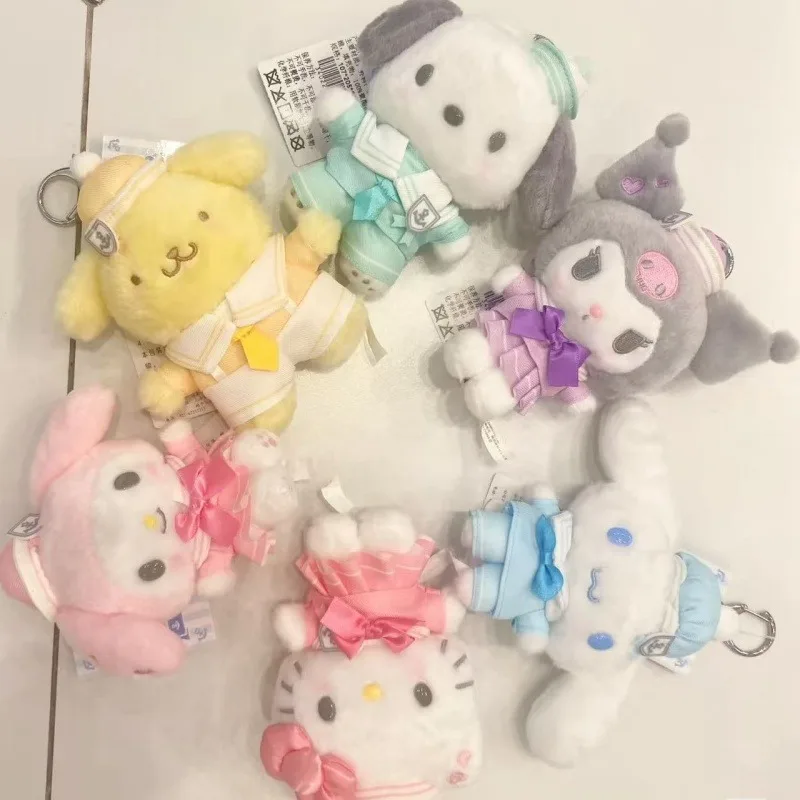 Série de personnages de marin Sanrio, jouet en peluche pendentif cannelle Pompompurin Kuromi, poupée en peluche, breloque pour sac à dos Hello Kitty