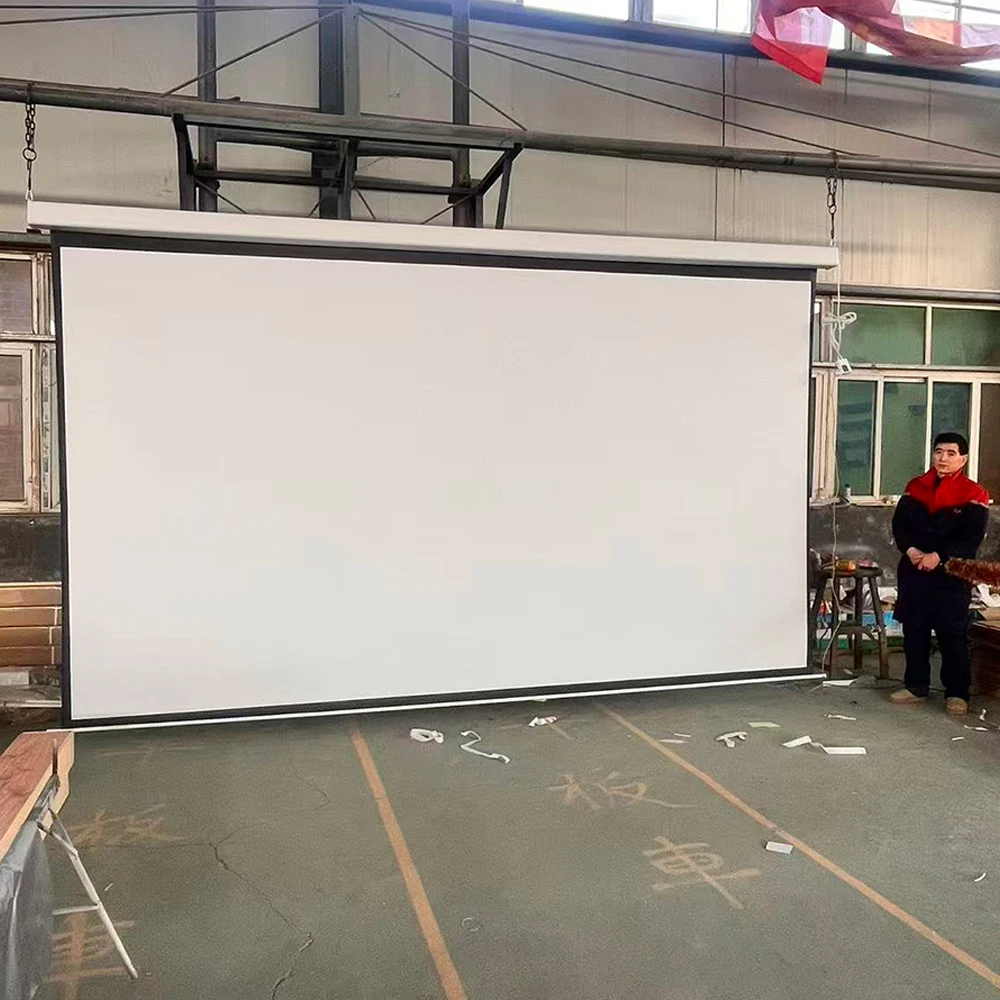 180 Inch 4:3 High Definition Fiberglass Tubular Motor Electric Projector Screen With Remote Control